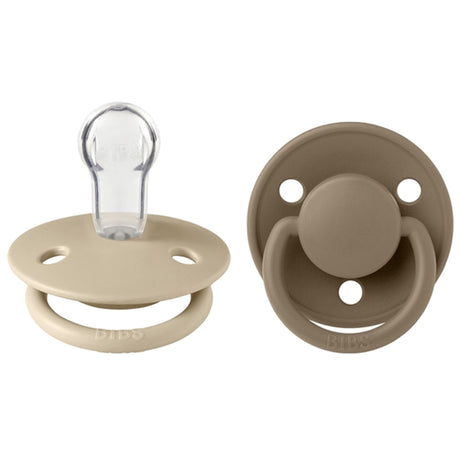 Bibs De Lux Silikone Pacifiers 2-pak Round Vanilla/Dark Oak