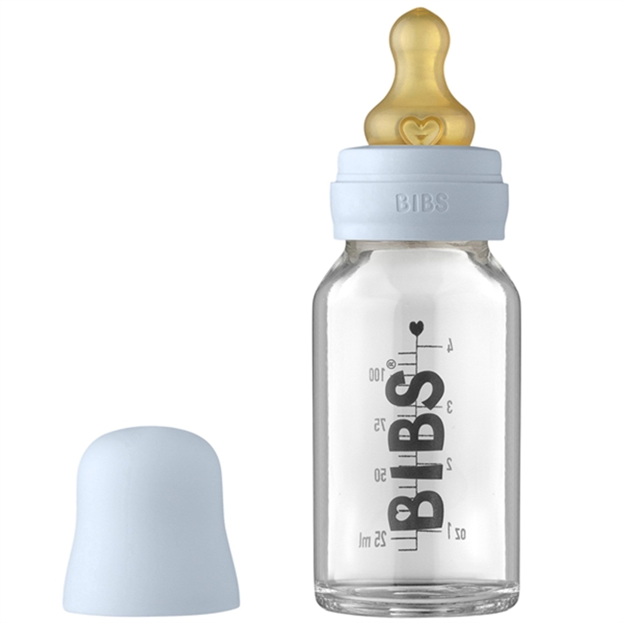 Bibs Baby Glass Bottle Complete Set Baby Blue 110 ml