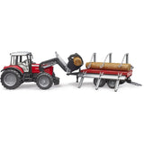 Bruder Massey Ferguson 7480 w frontloader & Timber Trailer