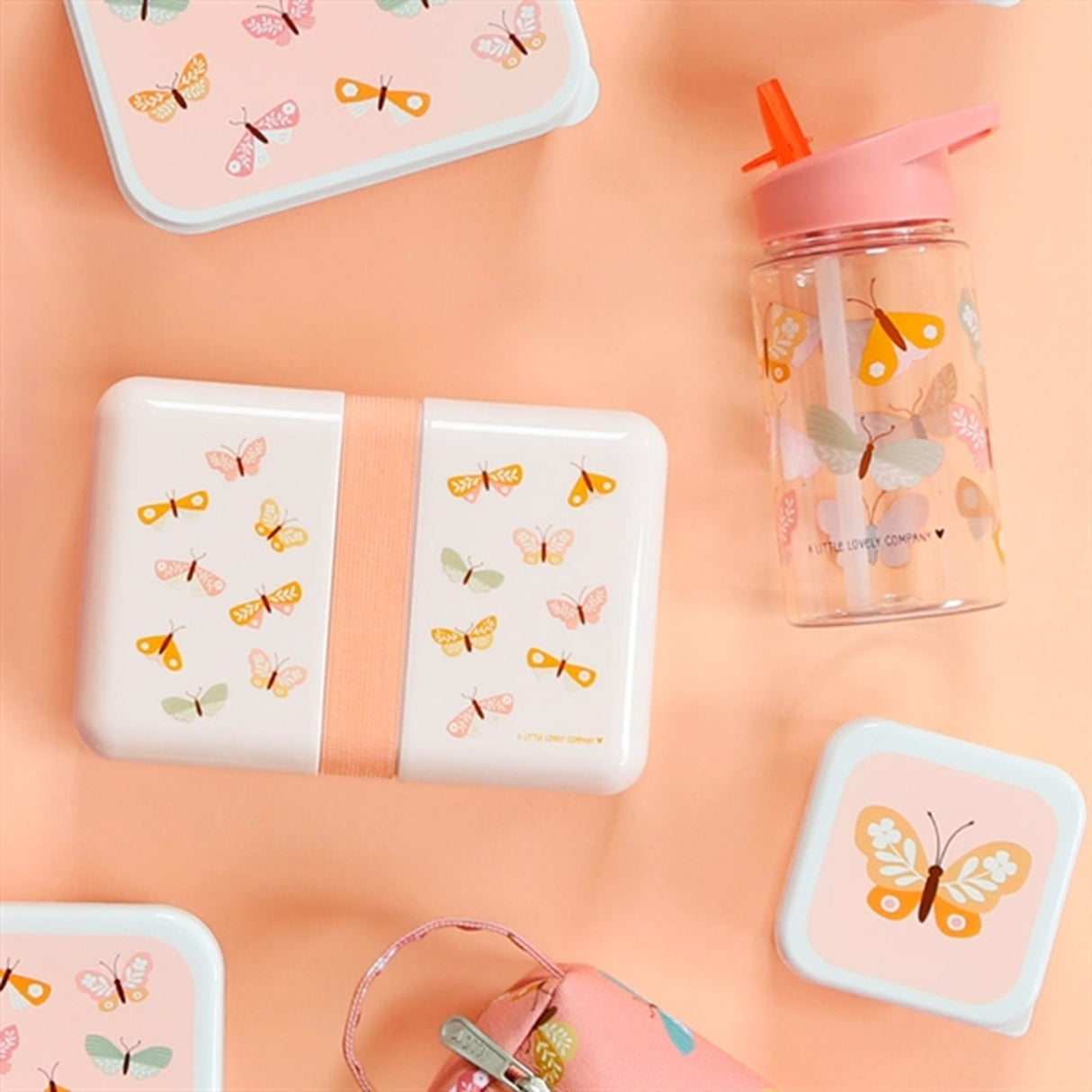 A Little Lovely Company Lunch Box Butterflies 2