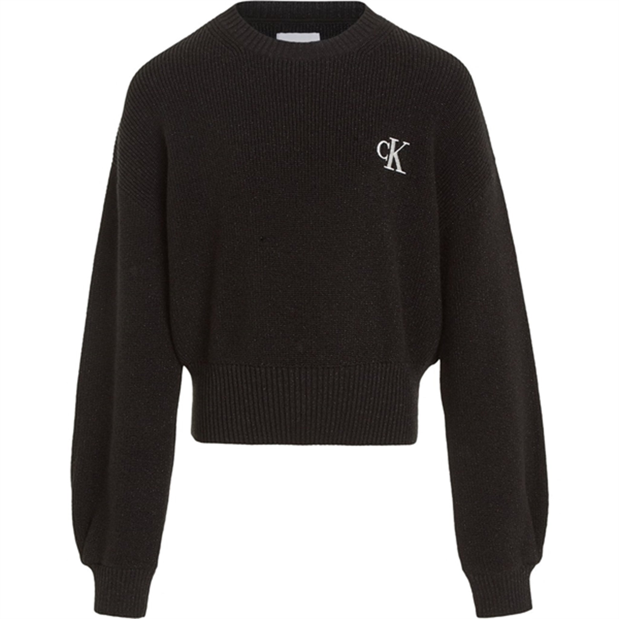 Calvin Klein Festive Lurex Knit Sweater Ck Black