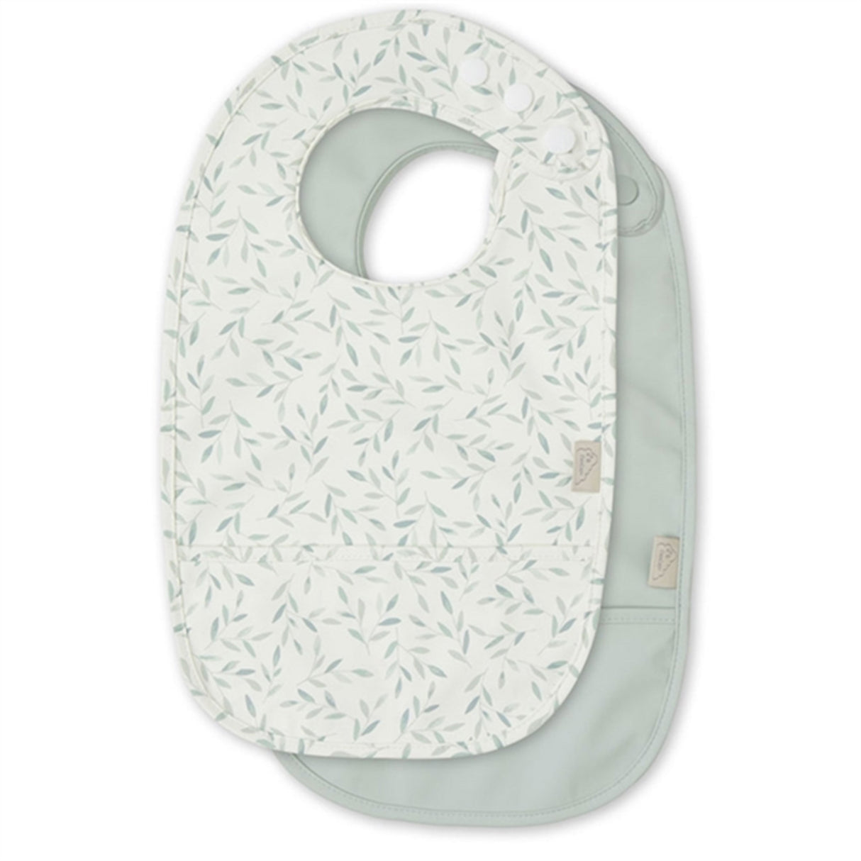 Cam Cam Copenhagen Bibs 2-pack Green Leaves / Dusty Green