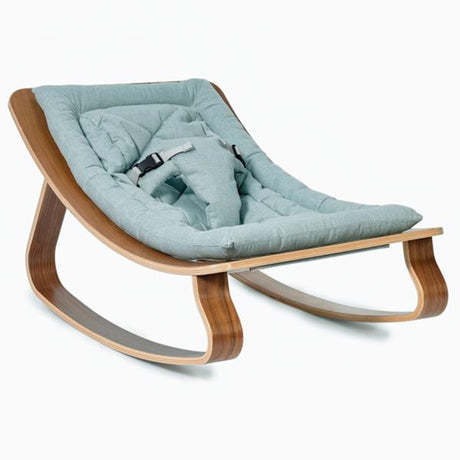 Charlie Crane Levo Baby Rocker Walnut Aruba Blue