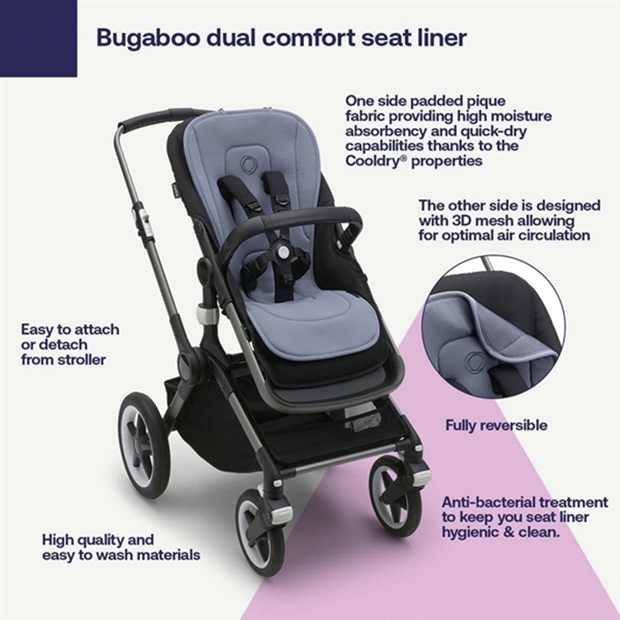 Bugaboo Dual Comfort Seat Liner Sunrise Red