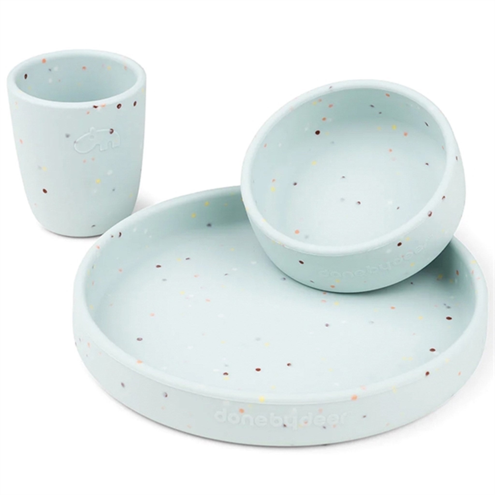 Done by Deer Silicone Dinner Set Confetti Blue 4