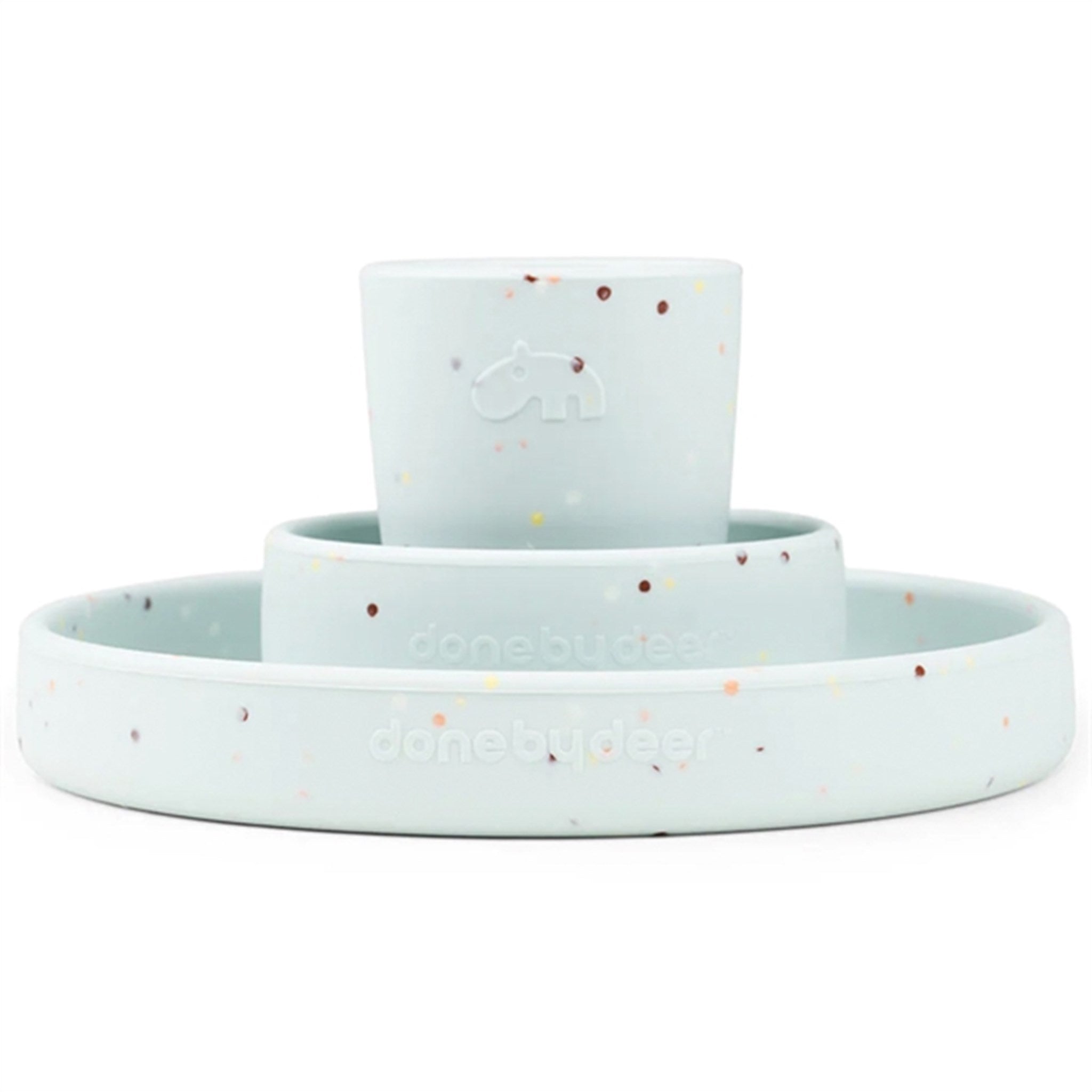 Done by Deer Silicone Dinner Set Confetti Blue 3