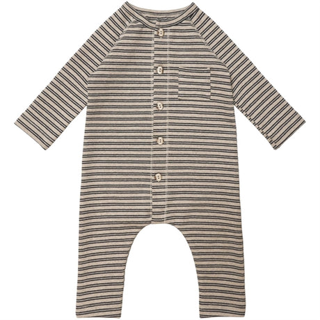 Huttelihut Cottey Baby Onesie Stripes Camel/Navy