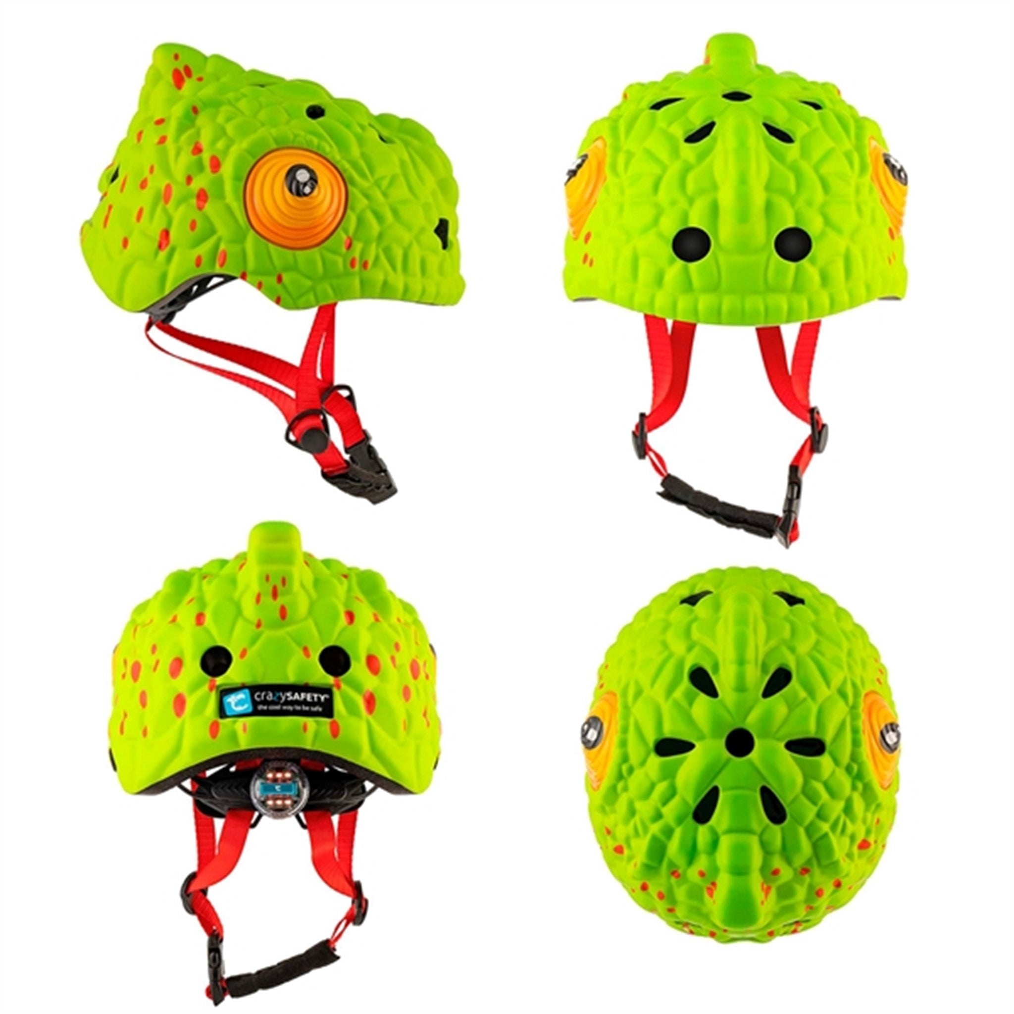 Crazy Safety Chameleon Bicycle Helmet Green 5