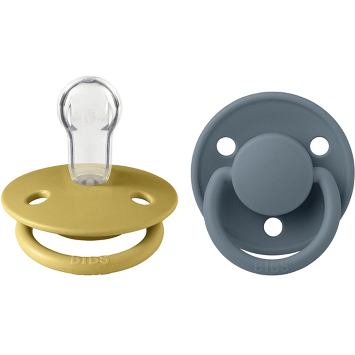 Bibs De Lux Silikone Pacifiers 2-pak Round Mustard/Petrol