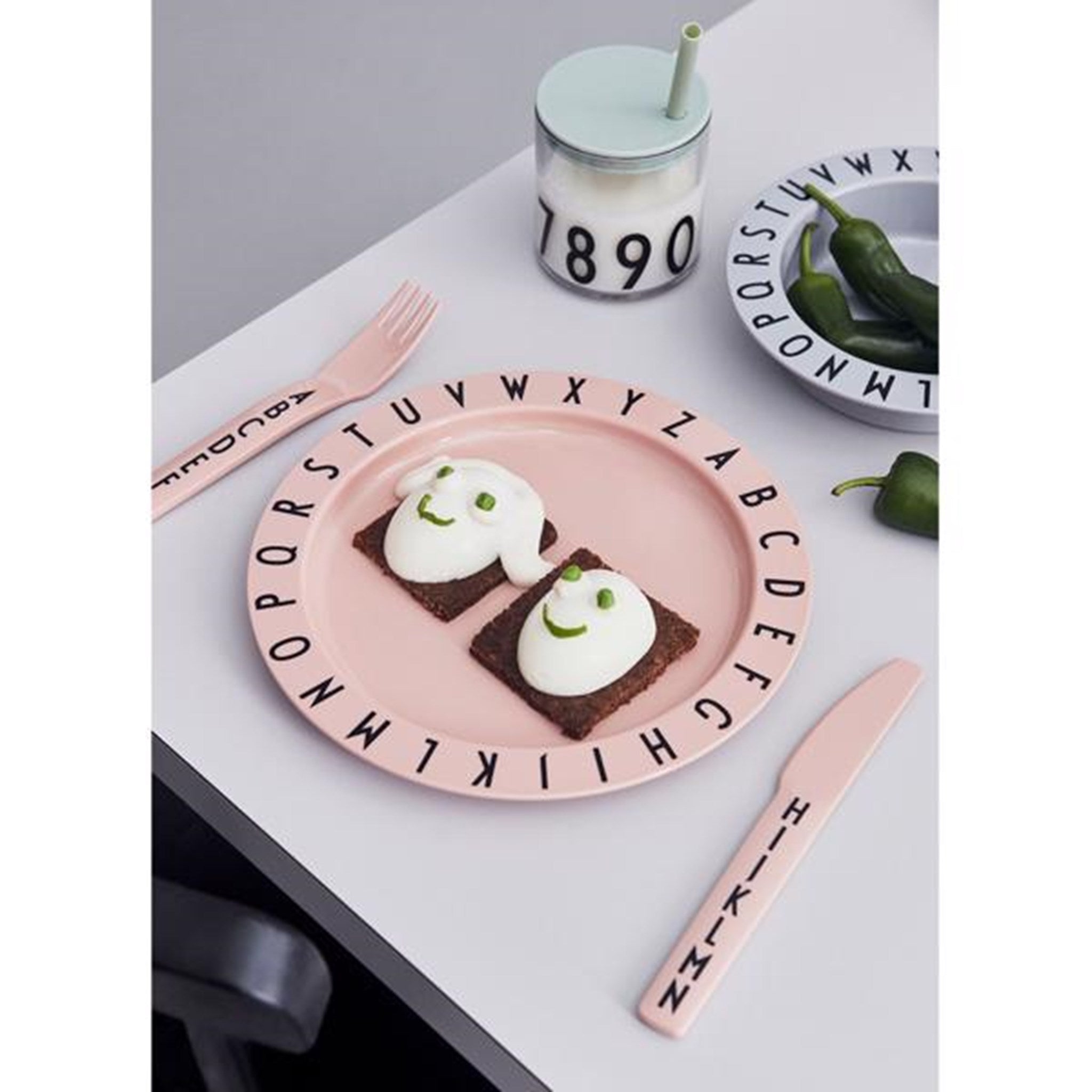 Design Letters Nude Eat & Learn ABC Plate 2
