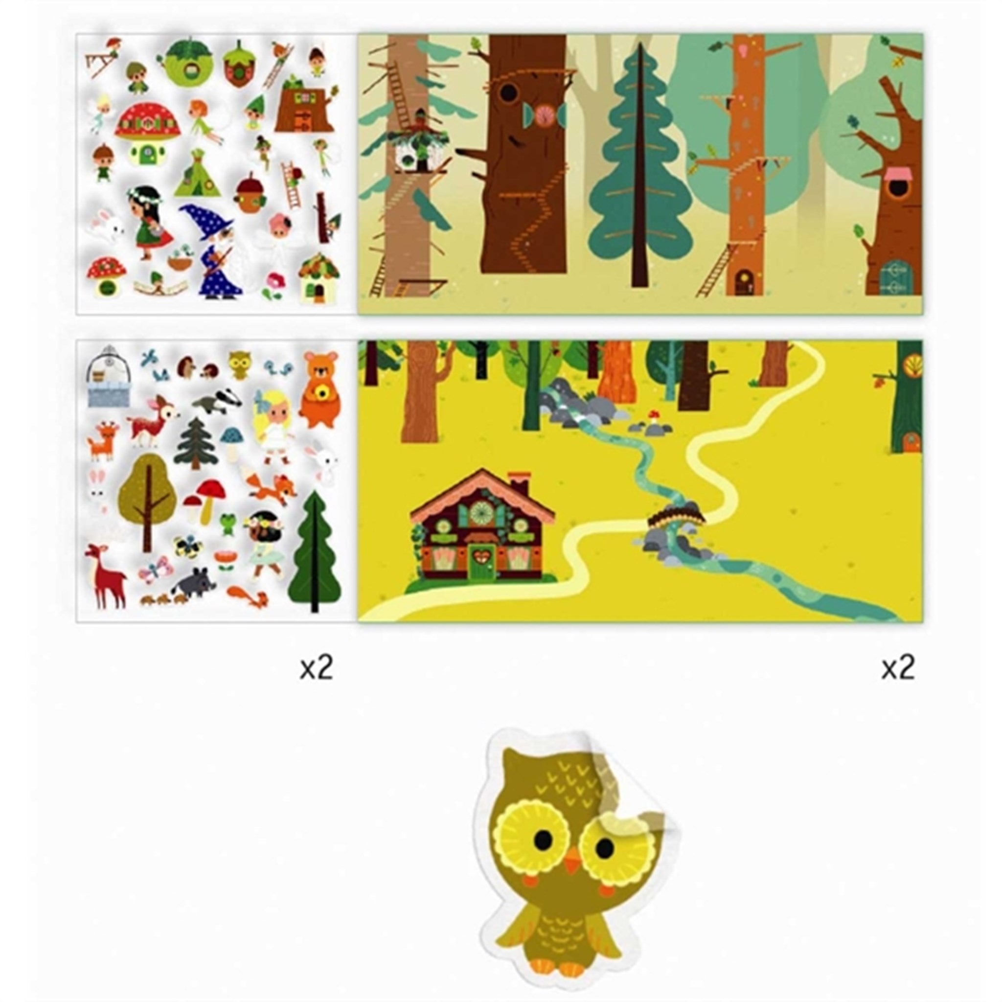 Djeco Stickers Reusable Magical Forrest 2
