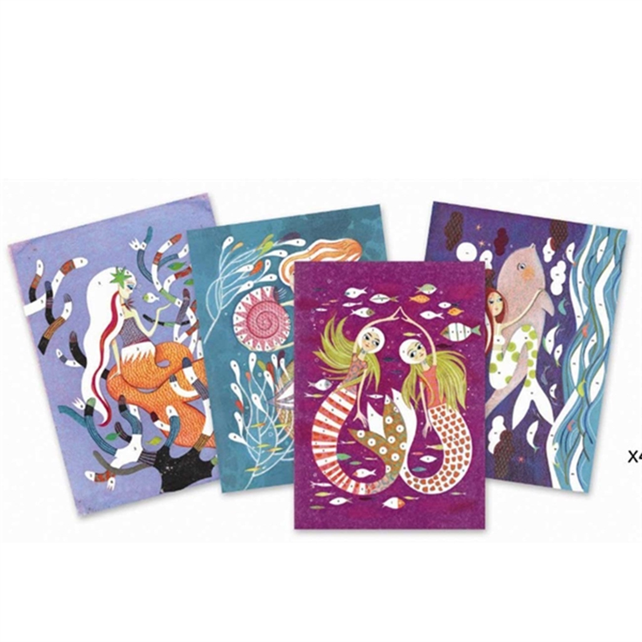 Djeco Creative Box Glittercards - Mermaids 2