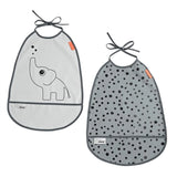 Done by Deer Bib 2-pack Elphee Grey