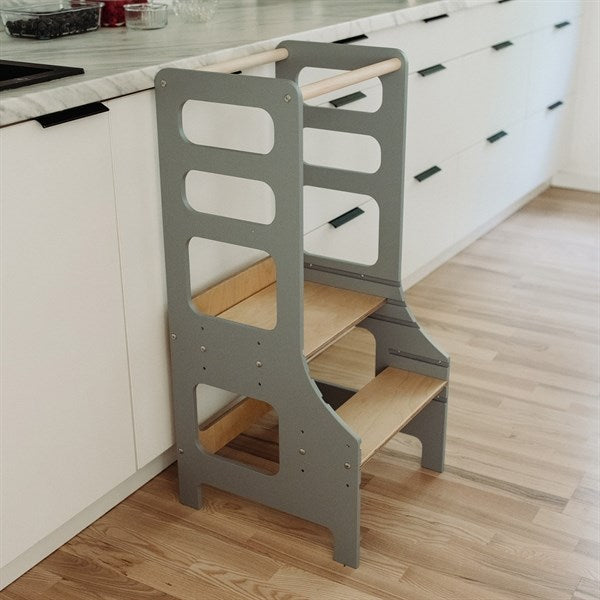 Duck Woodworks Adjustable Kitchen Tower Grey