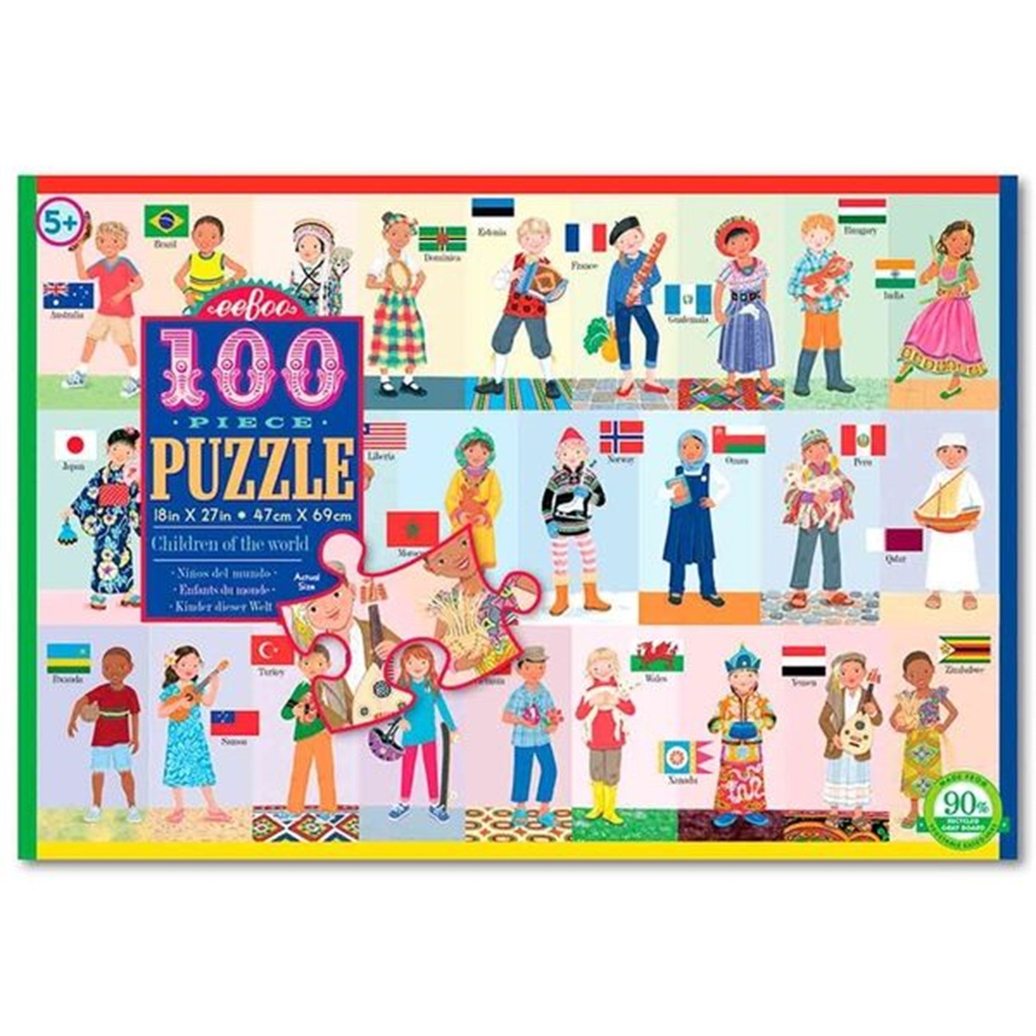 Eeboo Puzzle 100 Pieces - Children of the World