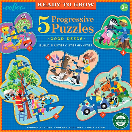 Eeboo 5 Puzzles 3-12 Pieces - Good Deeds