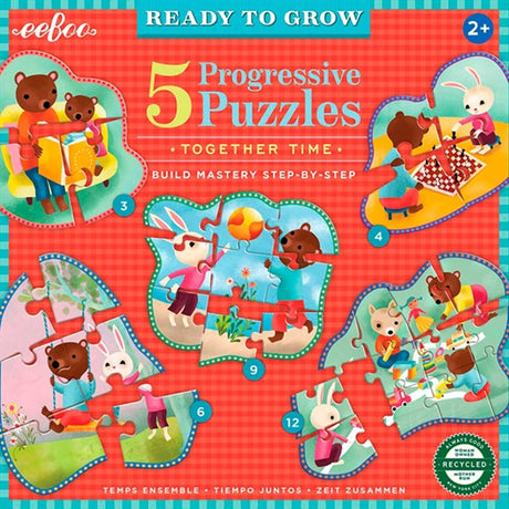 Eeboo 5 Puzzles 3-12 Pieces - Fun Moments