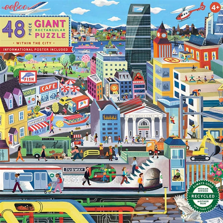 Eeboo Jumbo Puzzle 48 Pieces - The City