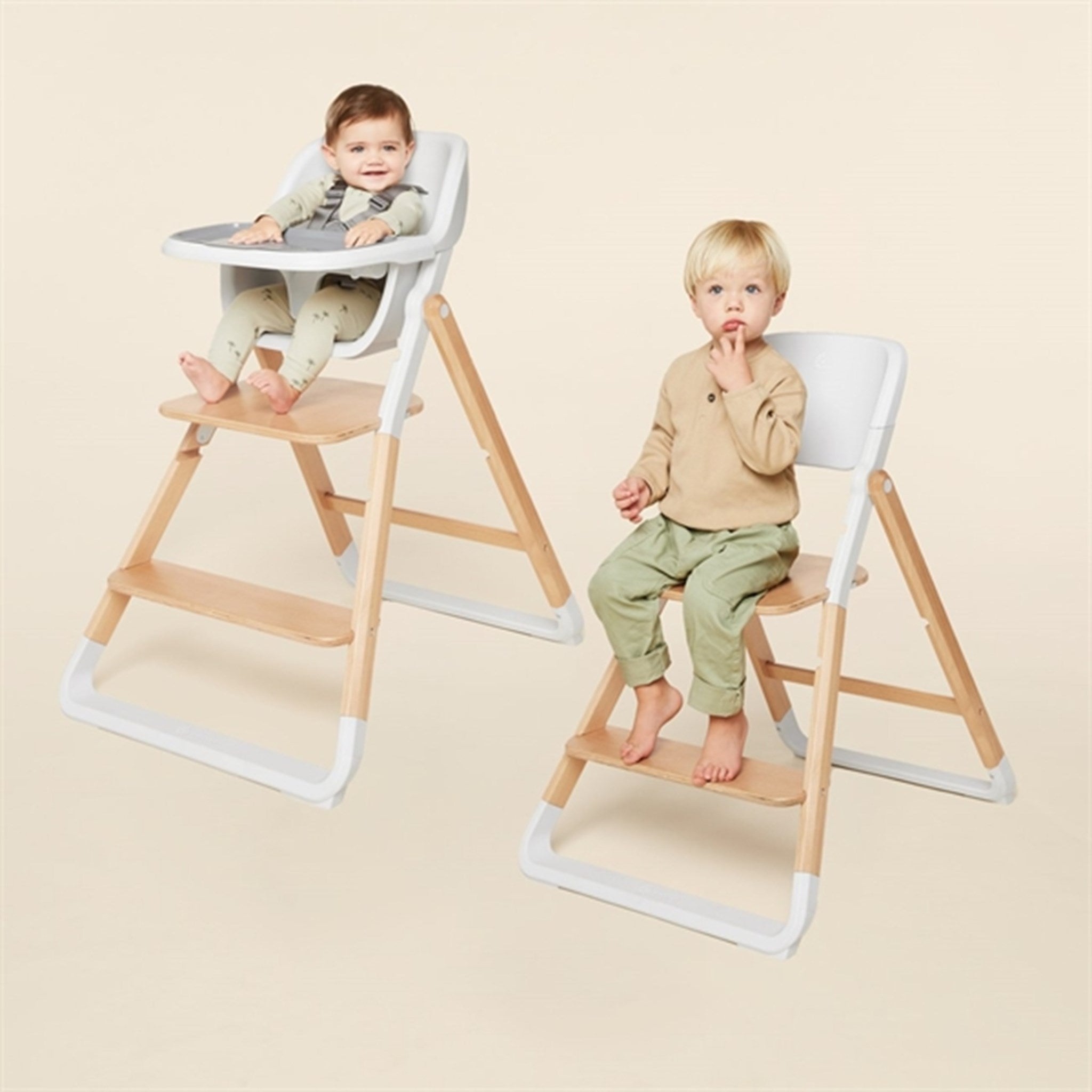 Ergobaby Evolve 2-in-1 High Chair + Chair Natural Wood White 5