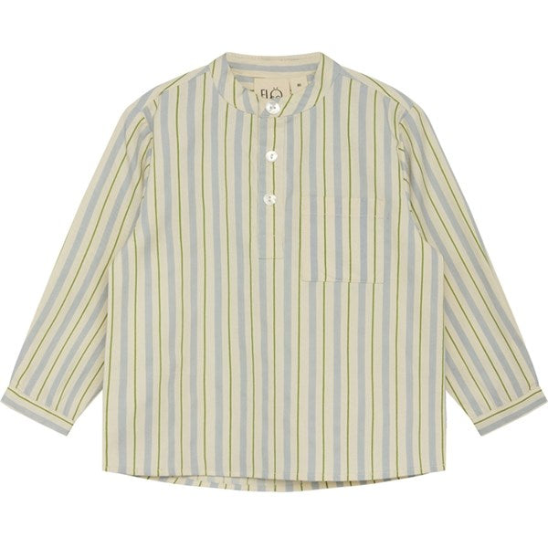 Flöss Bobby Shirt Blue/Green Stripe