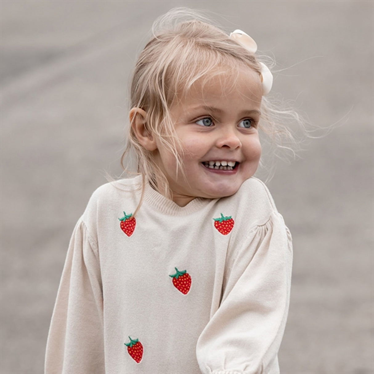 Fliink Sandshell/High Risk Red Strawberry Favo Embr. Knitted Dress 4