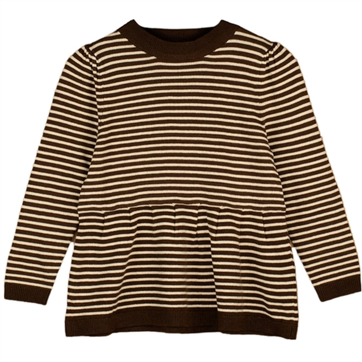 Fliink Chicory Coffee W. Sand Stripes Favo Peplum Blouse