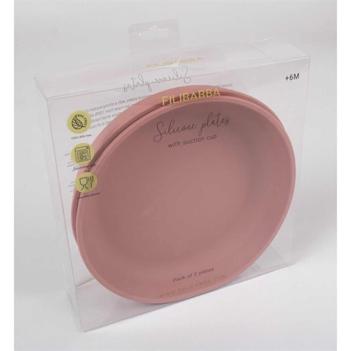 FILIBABBA Plate 2-pack Rose 4