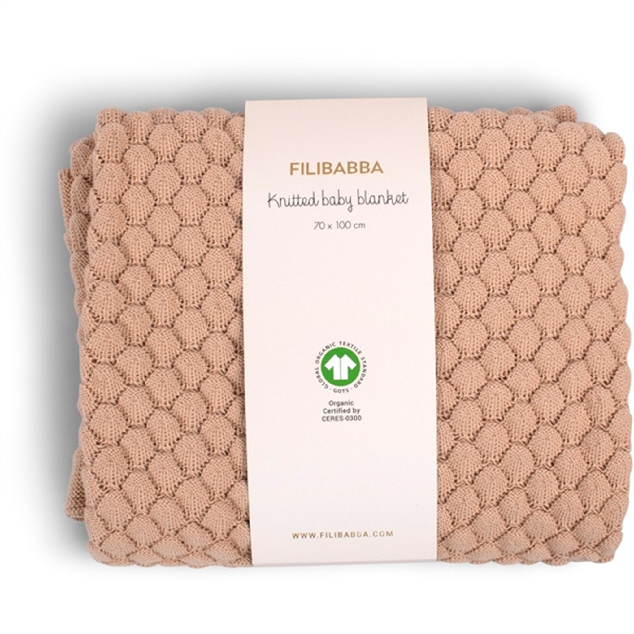 FILIBABBA Knit Baby Blanket Ivory Cream 3