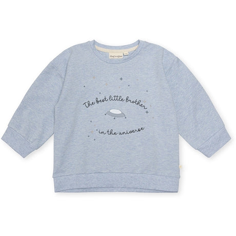 That's Mine Light Blue Melange Finley Little Brother Sweatshirt