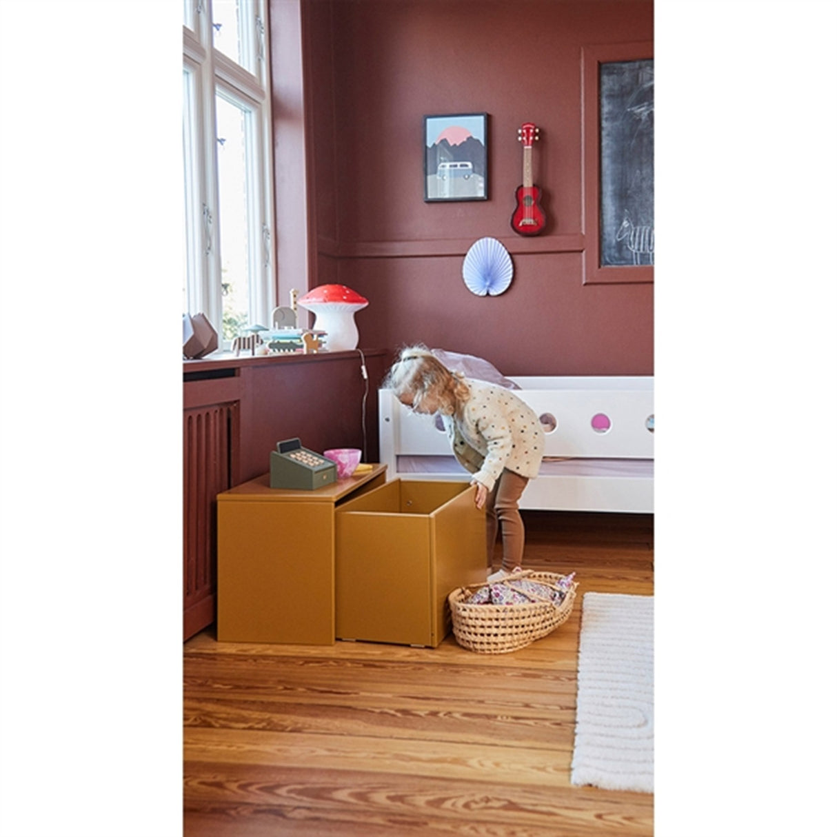 Flexa Dots Storage Bench Mustard