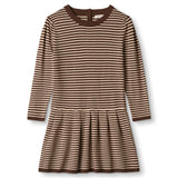 Fliink Chicory Coffee W. Sand Stripes Favo Peplum Dress