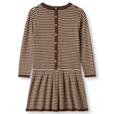 Fliink Chicory Coffee W. Sand Stripes Favo Peplum Dress 2