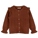 Fliink Carob Brown Benna Ruffle Cardigan