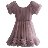 Dolly by Le Petit Frilly Dress Mauve