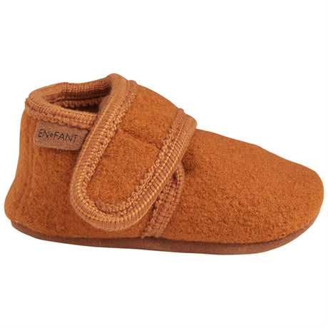 En Fant Baby Wool Slippers Leather Brown