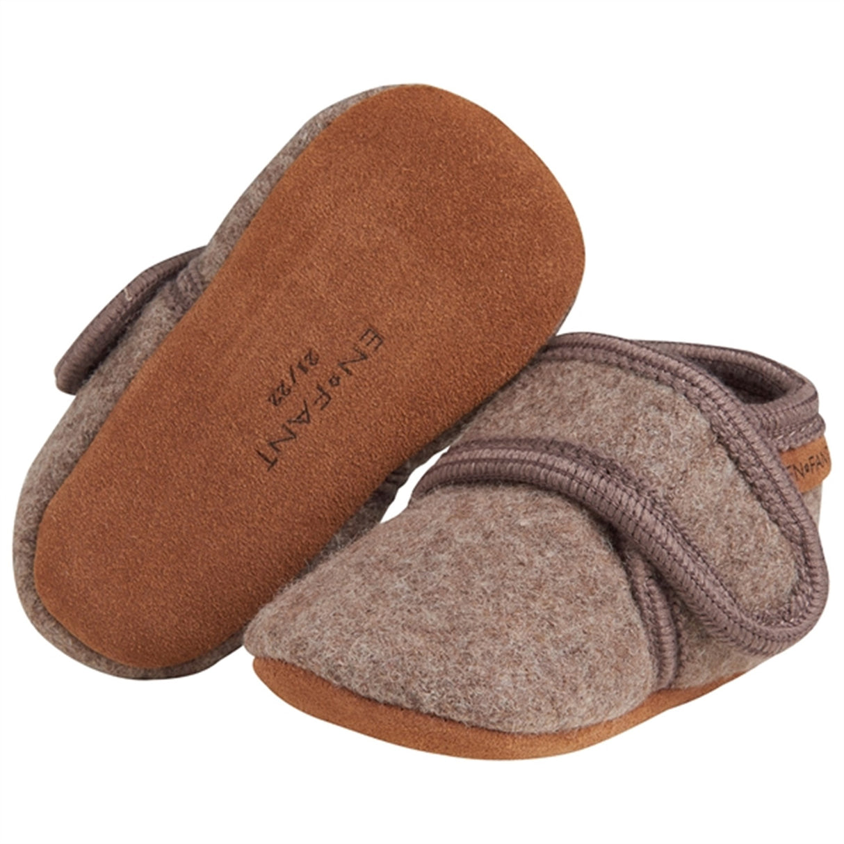 En Fant Baby Wool Slippers Walnut