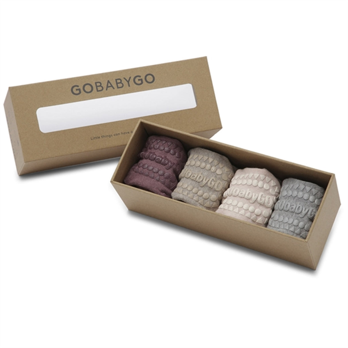 GObabyGO Bamboo Socks Combo Box Antislip Soft Pink