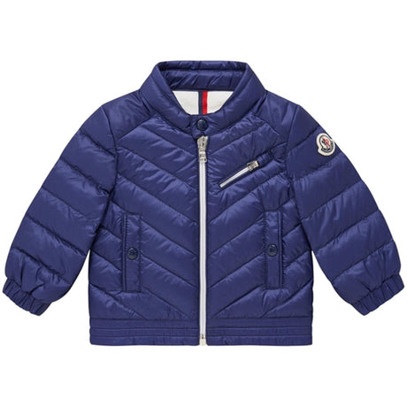 Moncler Aizo Biker Down Jacket Dark Blue