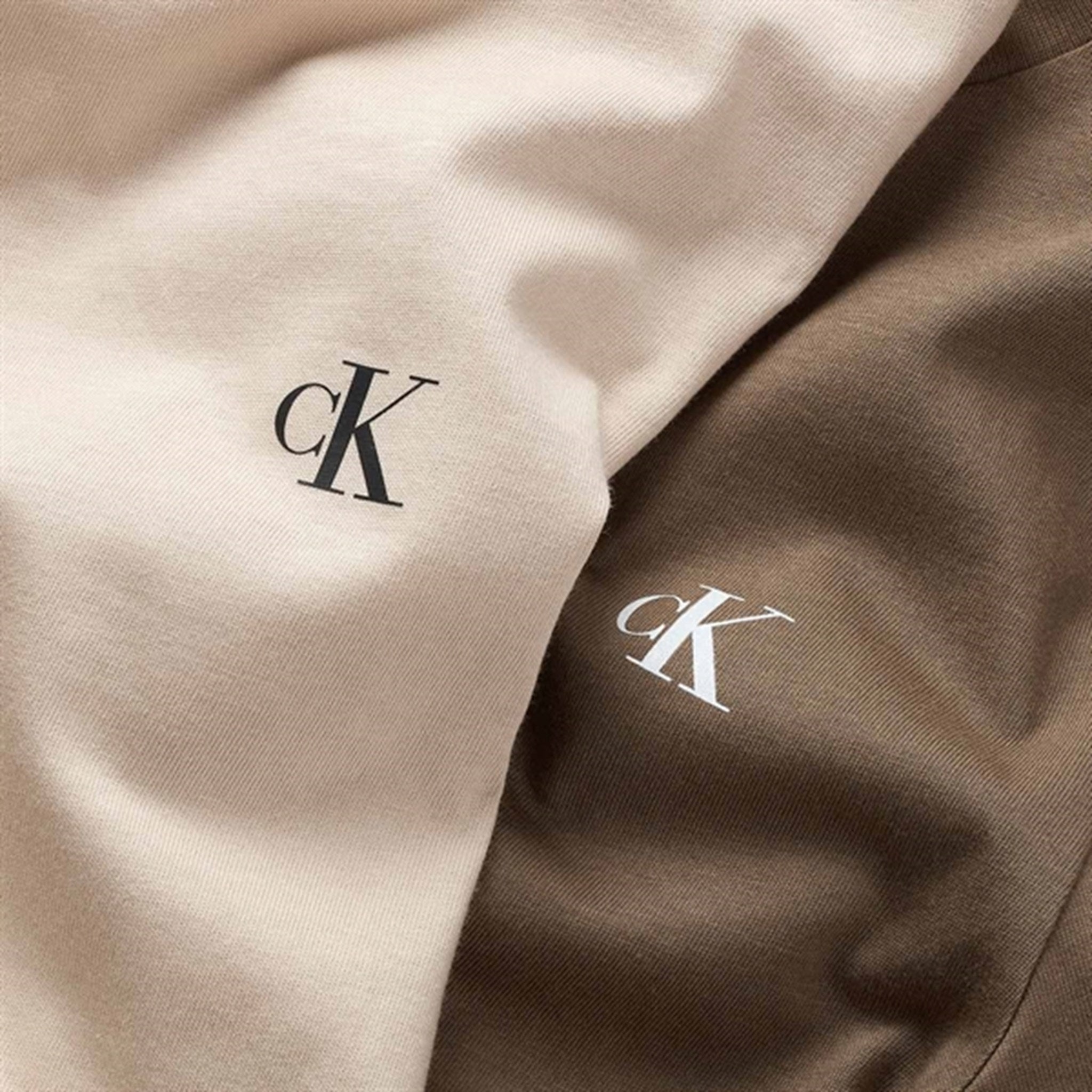 Calvin Klein Monogram T-shirt 2-pack Shitake/Classic Beige 2