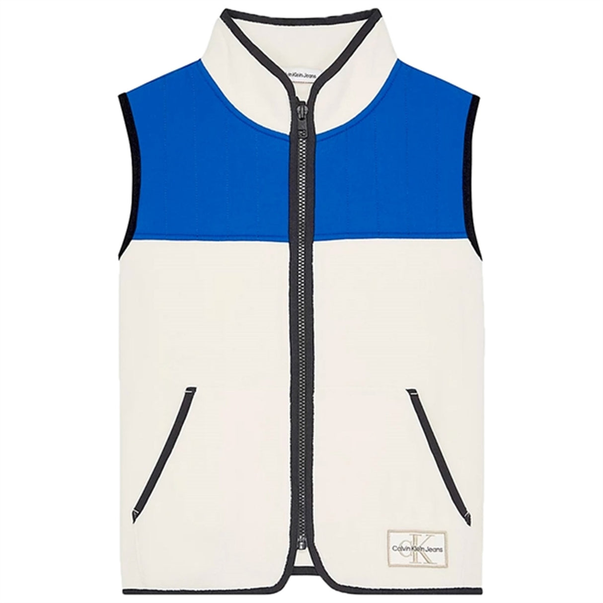 Calvin Klein Mix Media CLR Block Fleece Vest Muslin