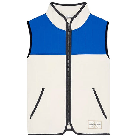 Calvin Klein Mix Media CLR Block Fleece Vest Muslin