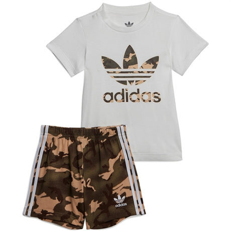 adidas Originals White Shorts Tee Set