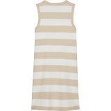 Calvin Klein Rib Dress Bright White/Classic Beige 2