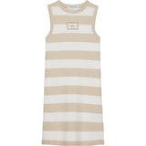 Calvin Klein Rib Dress Bright White/Classic Beige