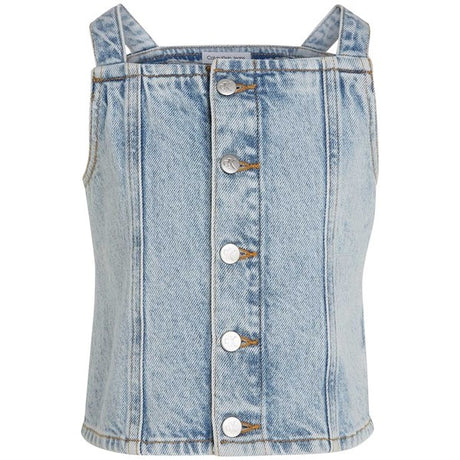 Calvin Klein Strap Denim Top Powder Blue