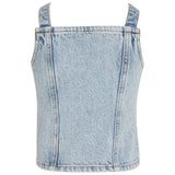 Calvin Klein Strap Denim Top Powder Blue 6