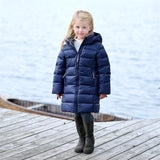 Ver de Terre Featherlight Girls A Down Coat Navy