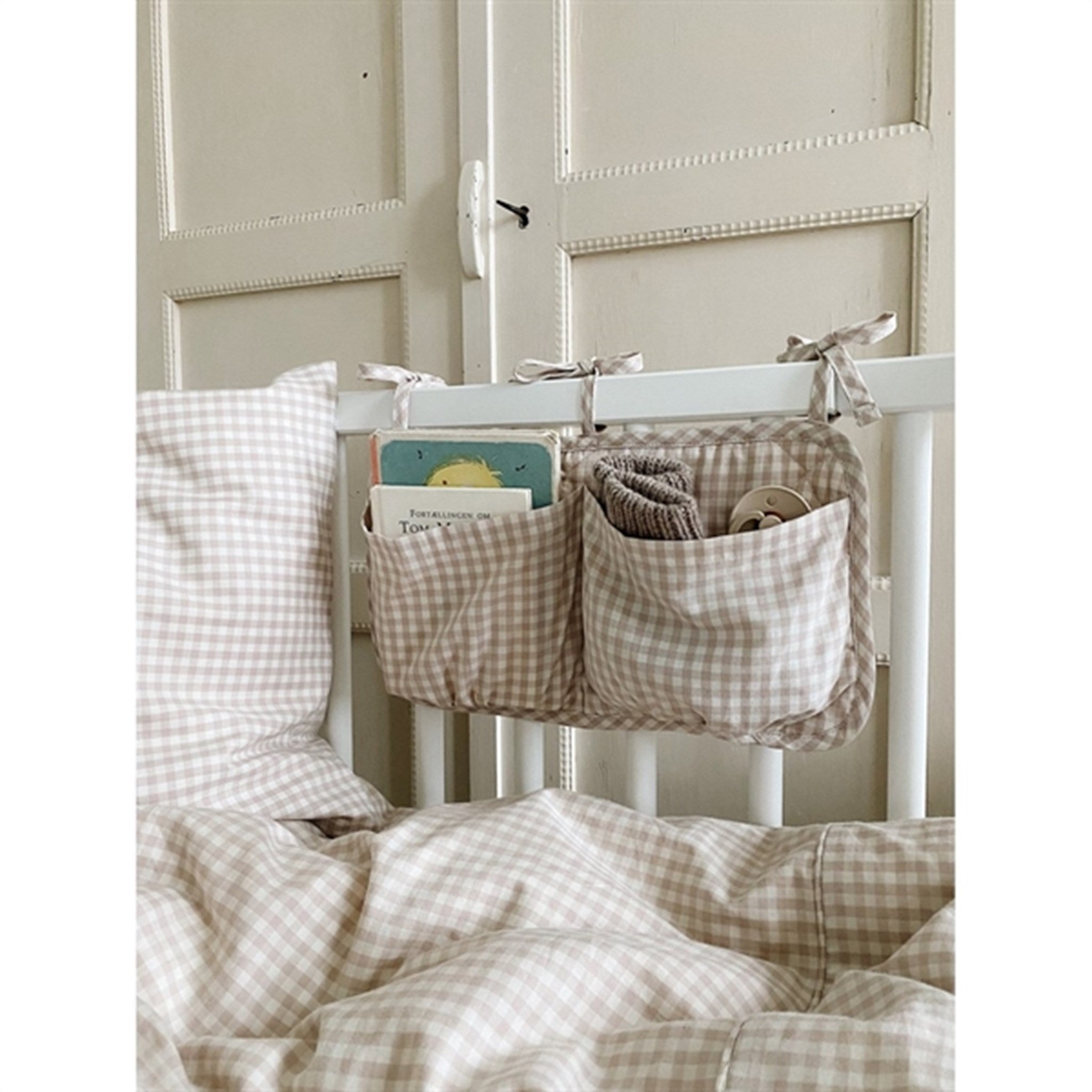 Lalaby Bed Pocket Beige Gingham 2