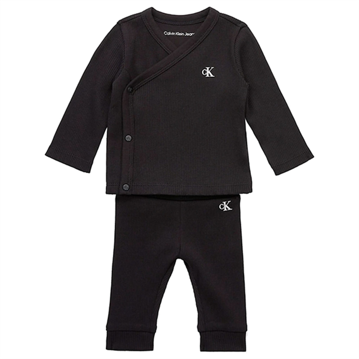 Calvin Klein Ribbed Tracksuit Black