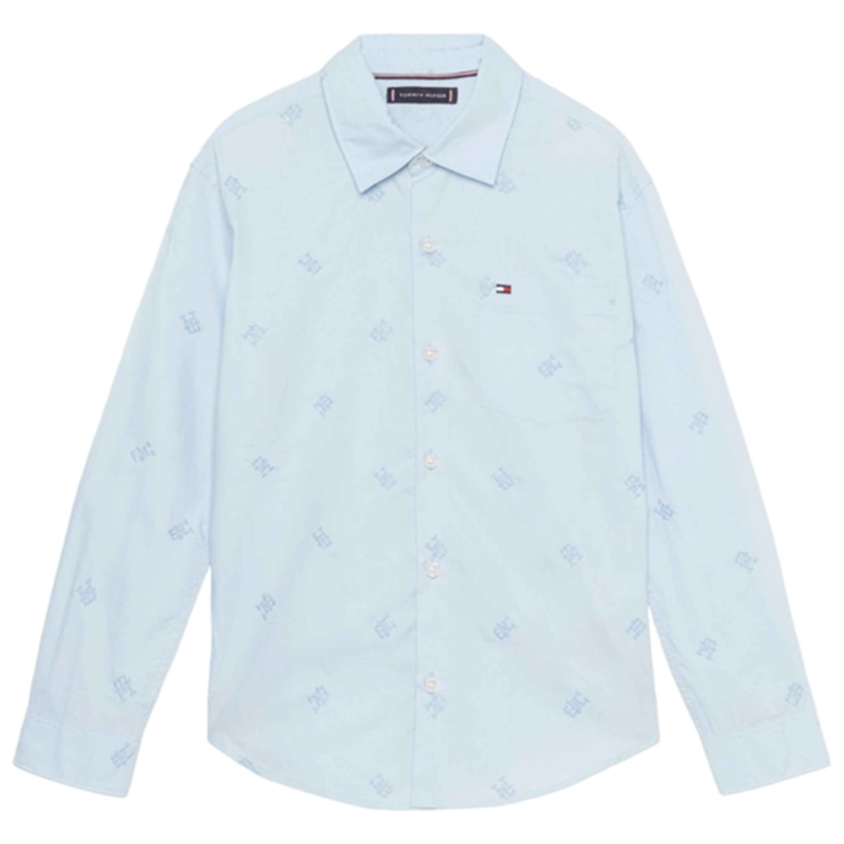 Tommy Hilfiger Monogram Embroidery Shirt Calm Blue